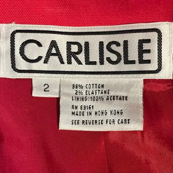 Carlisle Pink/Red Cotton Canvas Zip Up Jacket 2 - Picture 4 of 5